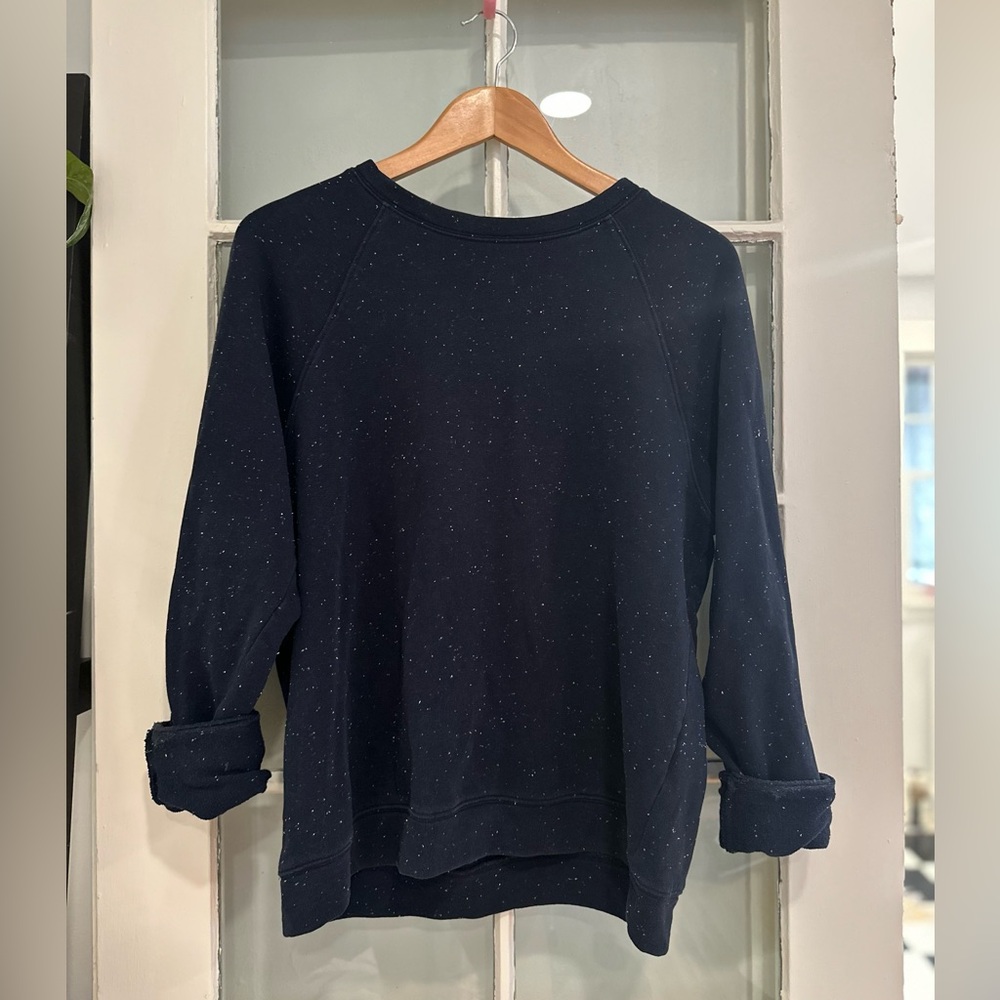 Sandro Navy Speckled Crewneck Sweatshirt Large